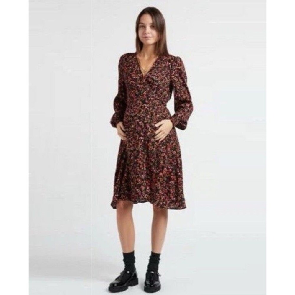 Seraphine Floral Maternity And Nursing Wrap Dress Size 8